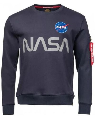 Alpha Sweat-shirt NASA REFLECTIVE - Bleu
