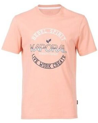 Kaporal T-shirt TEE SHIRT LOGO PIGMENT PRINT - Rose - M