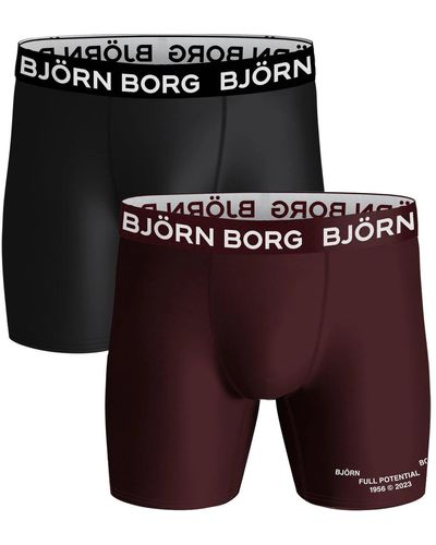 Björn Borg Caleçons Performance Boxer-shorts Lot de 2 Noir Bordeaux