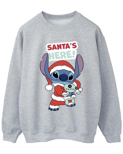 Disney Sweat-shirt Lilo Stitch Santa's Here - Gris