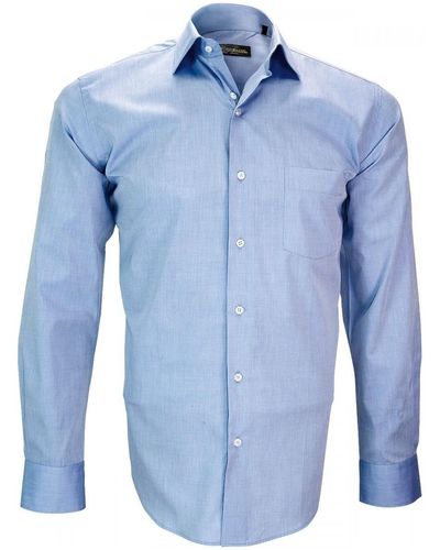 Emporio Balzani Chemise chemise fil a fil firenze bleu