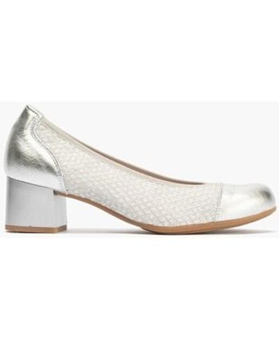 Pitillos Chaussures escarpins Zapatos de salón de mujer con piel combinada con textil con - Blanc