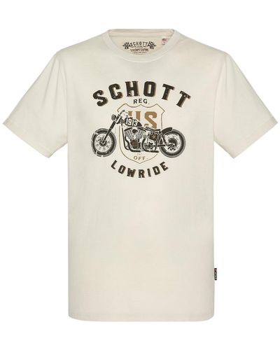 Schott Nyc T-shirt T-shirt coton col rond - Neutre