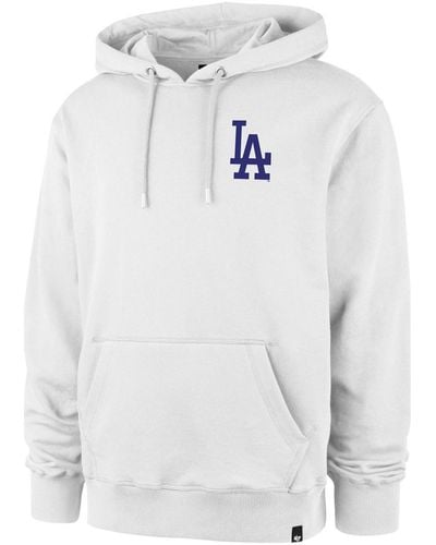 '47 Sweat-shirt 47 HOODIE MLB LOS ANGELES DODGERS LC BACKER HELIX WHITE WASH - Blanc