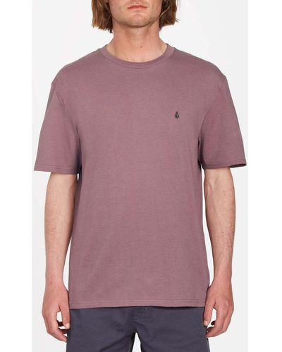 Volcom T-shirt Camiseta Stone Blanks Bordeaux Brown - Violet