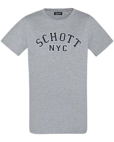 Schott Nyc T-shirt TSCREW19A - Gris