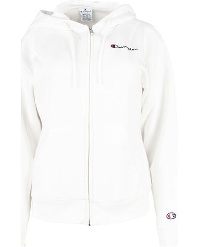 Champion Sweat-shirt Hooded Full Zip Sweatshirt - Blanc