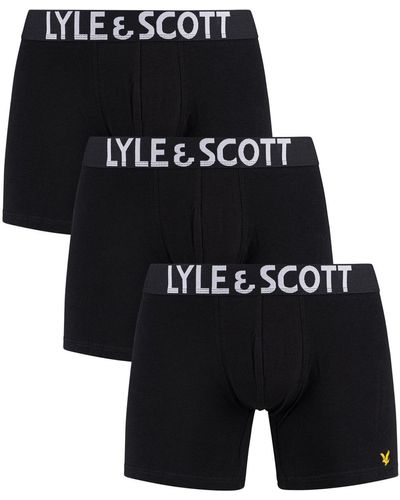 Lyle & Scott Caleçons Lot de 3 boxers en coton Daniel - Noir