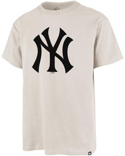 '47 T-shirt 47 TEE MLB NEW YORK YANKEES IMPRINT ECHO BONE2 - Neutre