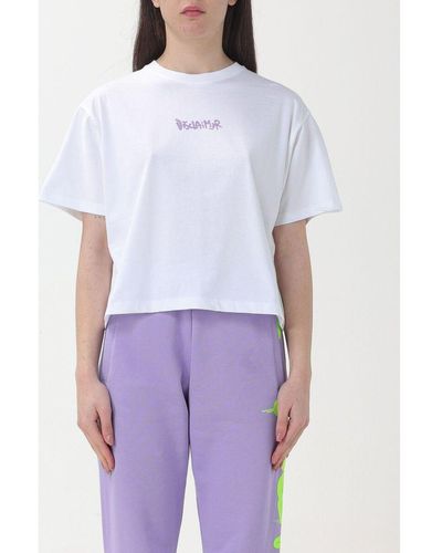 DISCLAIMER T-shirt 24EDS54303 BIANCO/LILLA - Violet