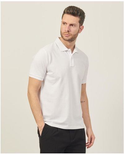 Refrigue T-shirt Polo en coton avec logo sur la poitrine - Blanc