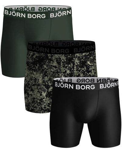 Björn Borg Caleçons Boxers Performance 3 Pack Multicolour - Noir