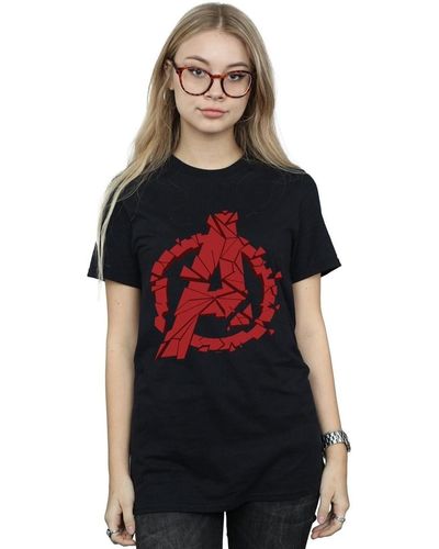 Marvel T-shirt Avengers Endgame Shattered Logo - Noir