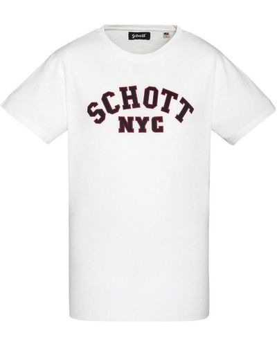 Schott Nyc T-shirt TSCREW19A - Blanc