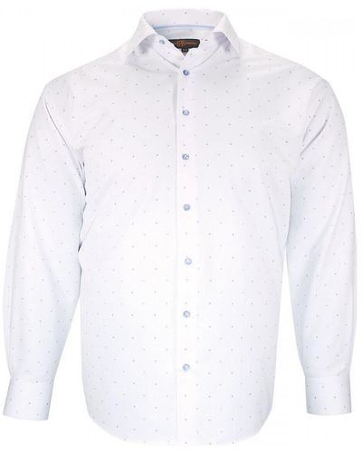 Doublissimo Chemise chemise forte taille tissus a motifs furtivo blanc
