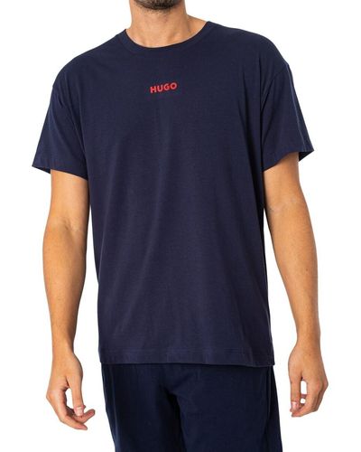 BOSS Pyjamas / Chemises de nuit T-shirt de salon lié - Bleu