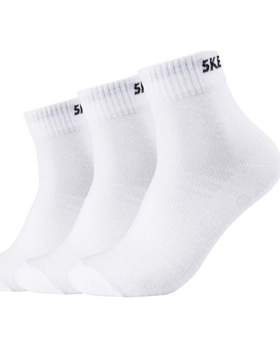 Skechers Chaussettes de sports 3PPK Unisex Mesh Ventilation Quarter Socks - Blanc