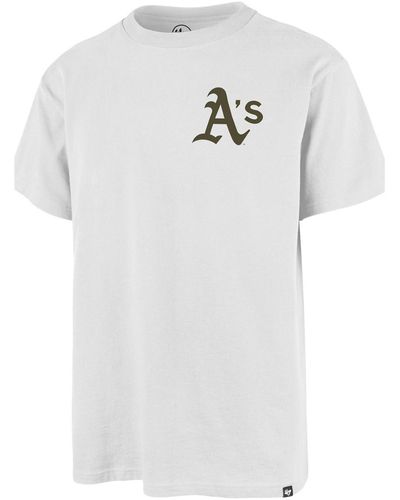 '47 T-shirt 47 TEE MLB OAKLAND ATHLETICS BACKER ECHO WHITE WASH - Blanc