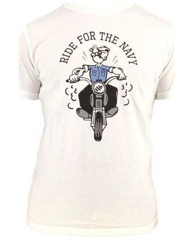 Bl'ker T-shirt T-shirt Navy Rider White - Bleu