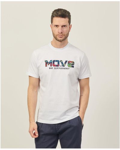 Move Officine Del Cappello T-shirt T-shirt à col rond en coton avec logo - Blanc