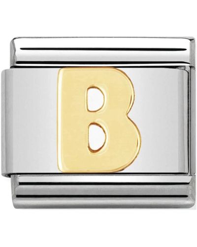 Nomination Bracelets Maillon Alphabet lettre B or - Métallisé