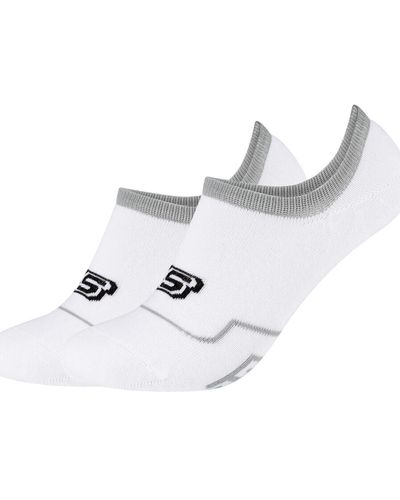 Skechers Socquettes 2PPK Cushioned Footy Socks - Blanc