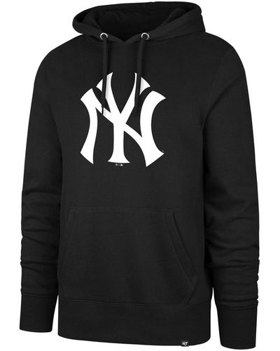 '47 Sweat-shirt 47 HOOD MLB NEW YORK YANKEES IMPRINT BACKER BURNS JETBLACK - Noir