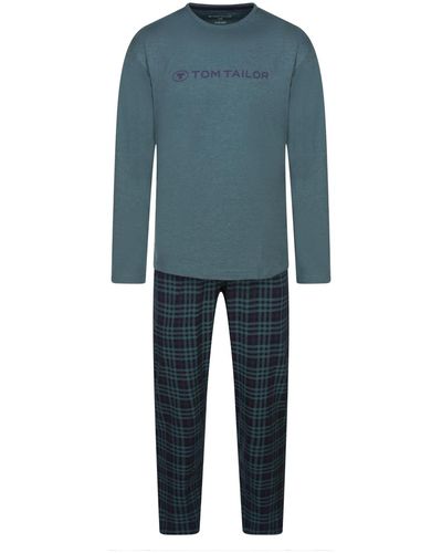Tom Tailor Pyjamas / Chemises de nuit Pyjama long droite - Bleu