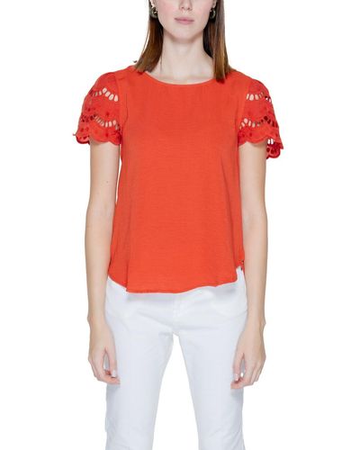Jacqueline De Yong T-shirt Jdyhannah S/S Lace Wvn 15312609 - Rouge