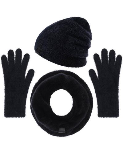 Mokalunga Echarpe Ensemble Snood gants bonnet Etama - Noir