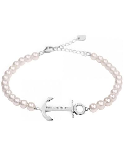 Cleor Bracelets Bracelet en acier et perle de synthèse - Métallisé