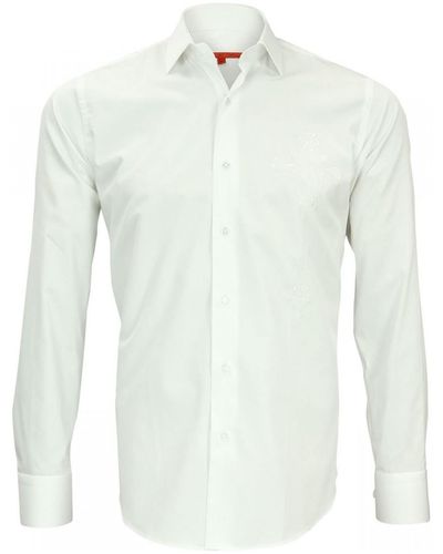 Andrew Mc Allister Chemise chemise brodee leeds blanc