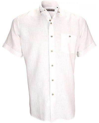 Emporio Balzani Chemise chemisette en lin san remo blanc