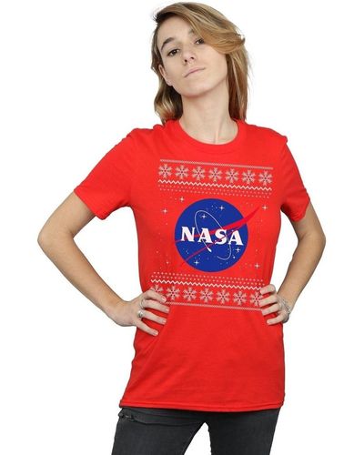 NASA T-shirt Classic Fair Isle - Rouge
