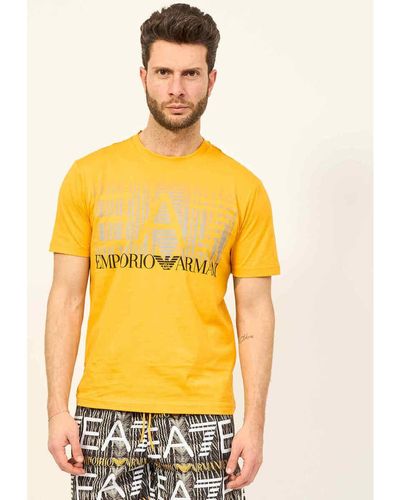 EA7 T-shirt T-shirt Graphic Series en coton - Jaune