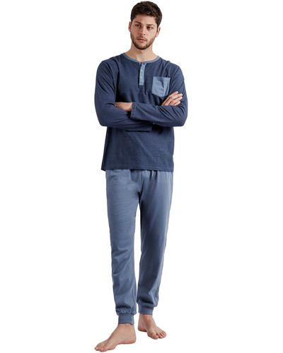 Admas Pyjamas / Chemises de nuit Pyjama tenue d'intérieur pantalon et haut Azure A Antonio - Bleu