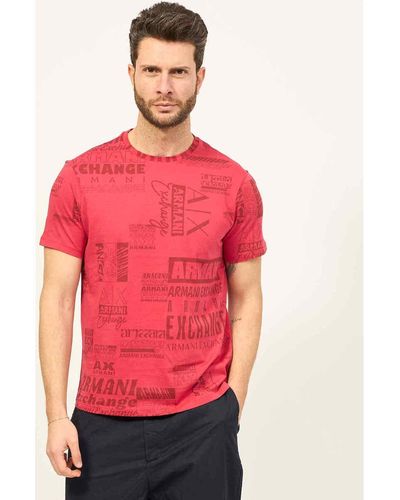 EAX T-shirt T-shirt en coton biologique - Rouge