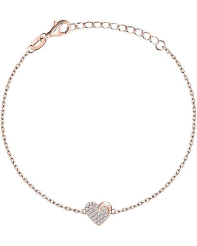 Cleor Bracelets Bracelet en argent 925/1000 et zircon - Rose