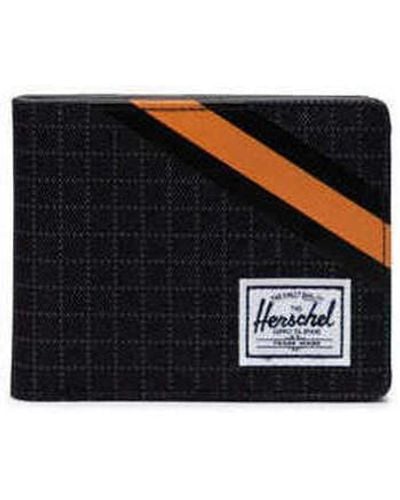 Herschel Supply Co. Portefeuille Roy RFID Black Grid/Gargoyle/Sun Orange - Bleu