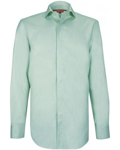 Andrew Mc Allister Chemise chemise gorge cachee tissu armure classgreen vert
