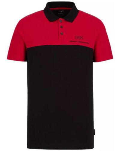 EAX T-shirt Polo - Rouge