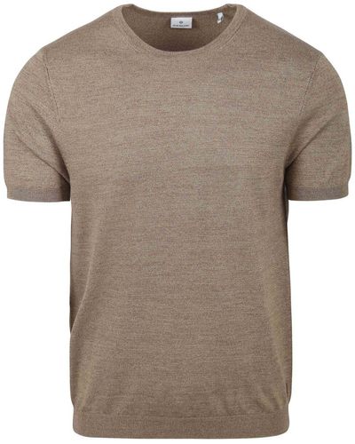 BLUE INDUSTRY T-shirt Knitted T-Shirt Melanger Taupe - Gris