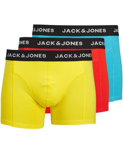 Jack & Jones Boxers Boxers coton fermés, Lot de 3 - Jaune
