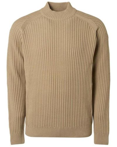 No Excess Sweat-shirt Pull Col Montant Knitted Beige - Neutre