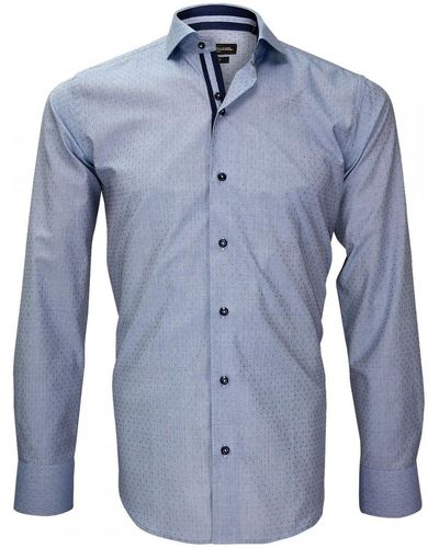 Emporio Balzani Chemise chemise fil a fil cinecitta bleu
