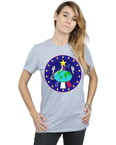 NASA T-shirt Classic Globe Astronauts - Bleu