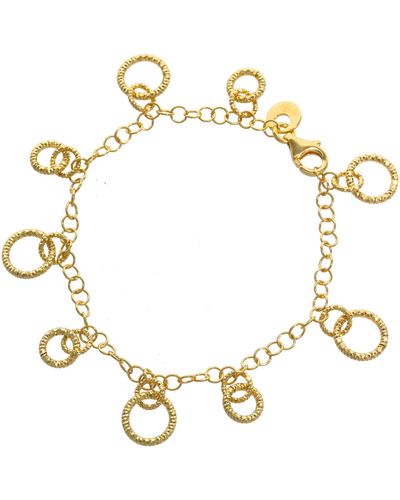 Orusbijoux Bracelets Bracelet En Argent Doré Avec Pampilles Cercles - Métallisé