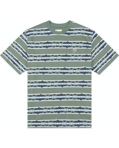 Penfield T-shirt T-shirt à rayures géométriques Laurel Wreath - Bleu
