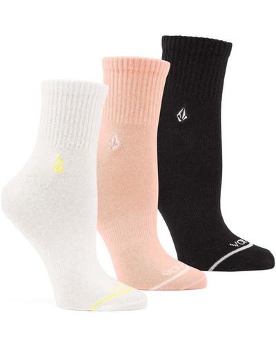 Volcom Chaussettes Calcetines Mujer The New Crew - Multi (Pack 3) - Noir