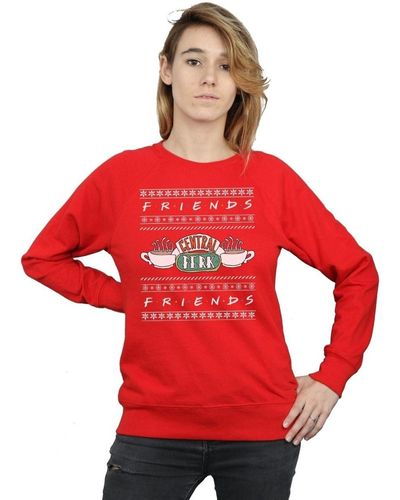 Friends Sweat-shirt Fair Isle Central Perk - Rouge